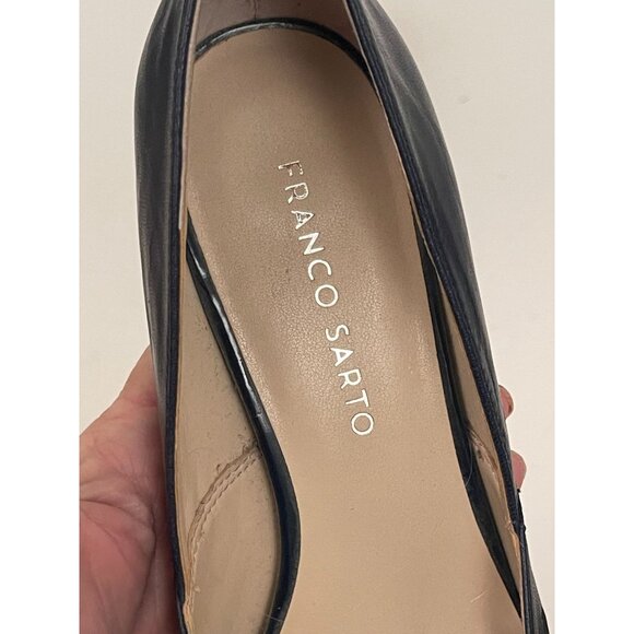 Franco Sarto Womens 8M Rambler Blue Leather Low Heel Pointed Toe Pumps Shoes - Picture 9 of 10